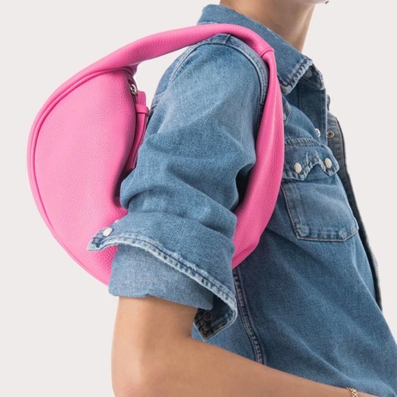 BY FAR Cush Hot Pink Leather Shoulder Bag - Picture 4 of 15